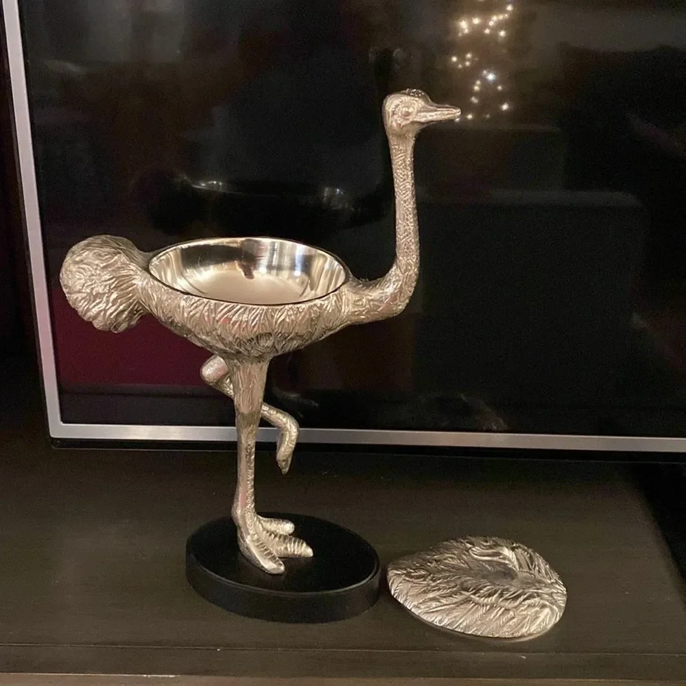 Z Gallerie Silver Ostrich Figurine box